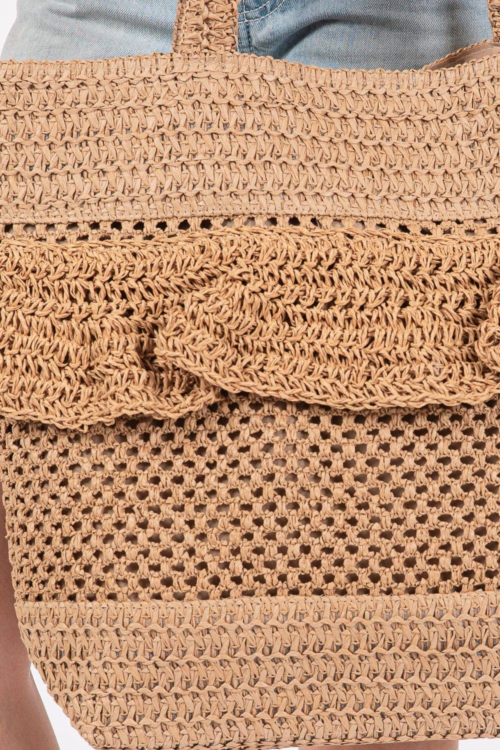 Crochet Straw Tote Bag