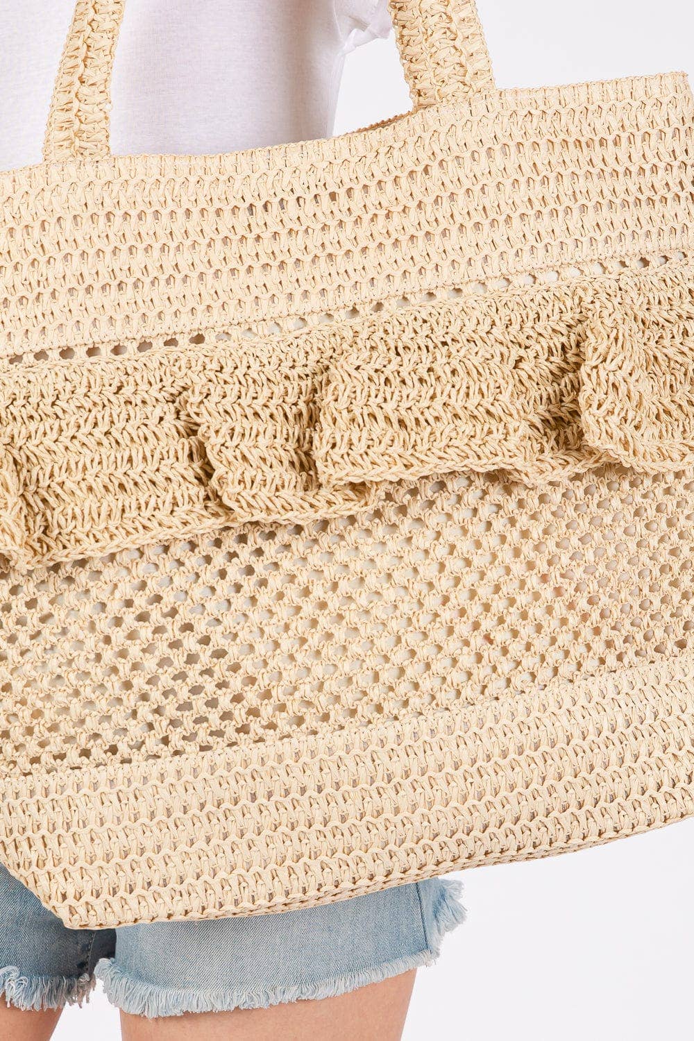 Crochet Straw Tote Bag