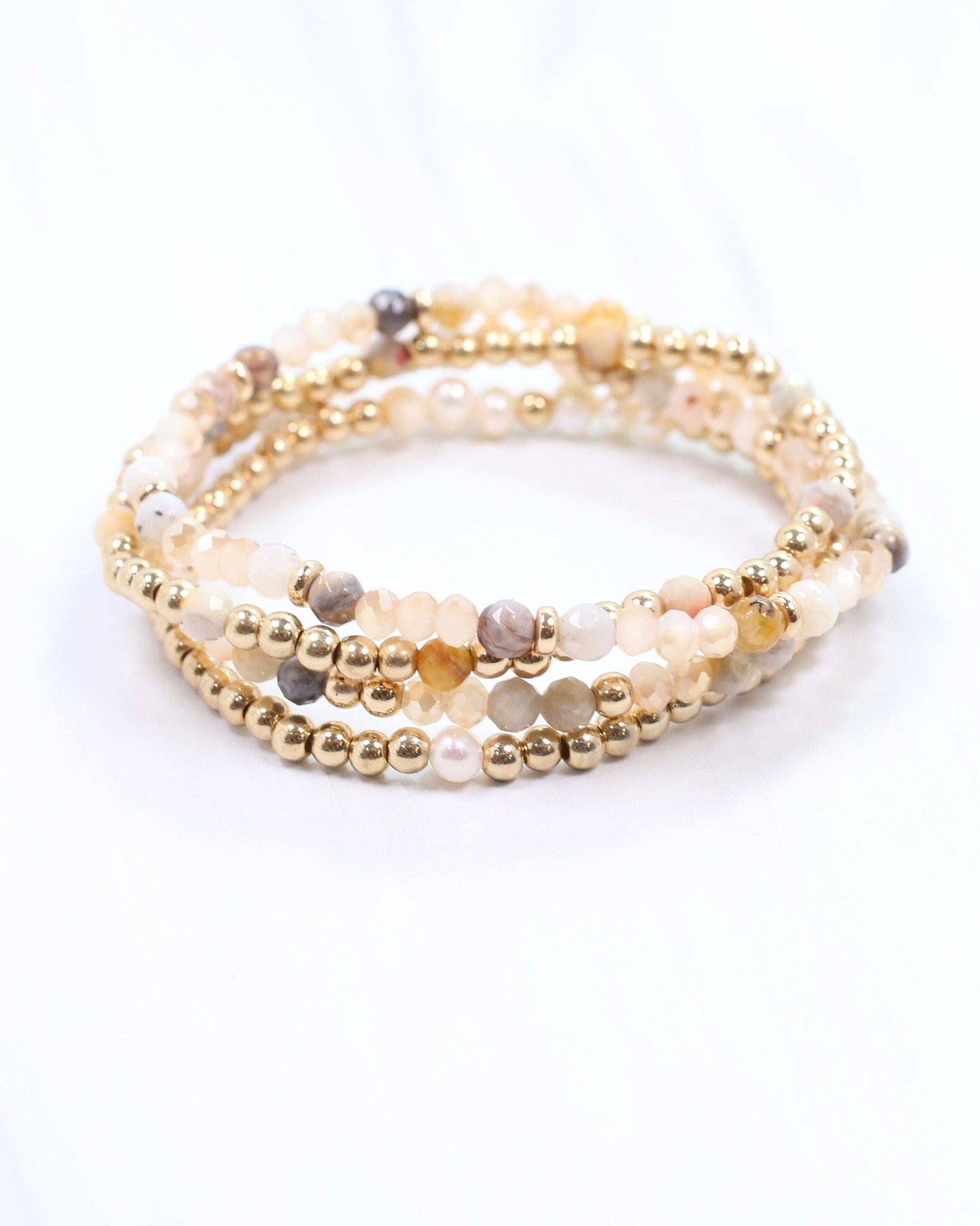 Caroline Hill - Quincy Beaded Bracelet Set Ivory