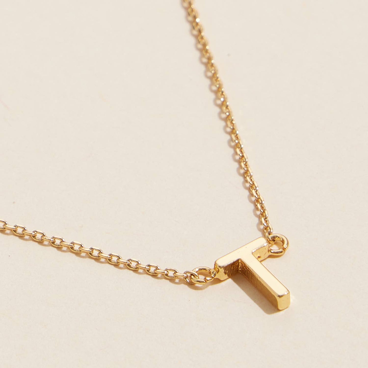 Initial Metal Letter Charm Gold Dip Necklace
