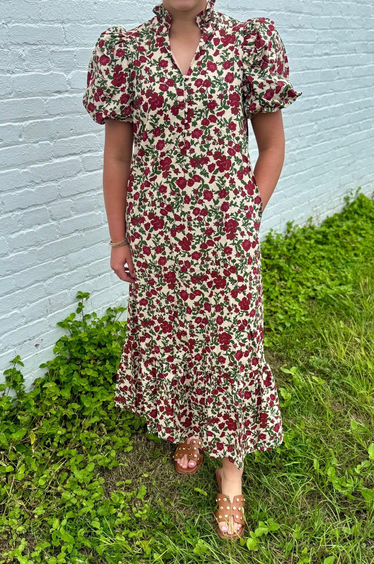 Ecru Floral Midi