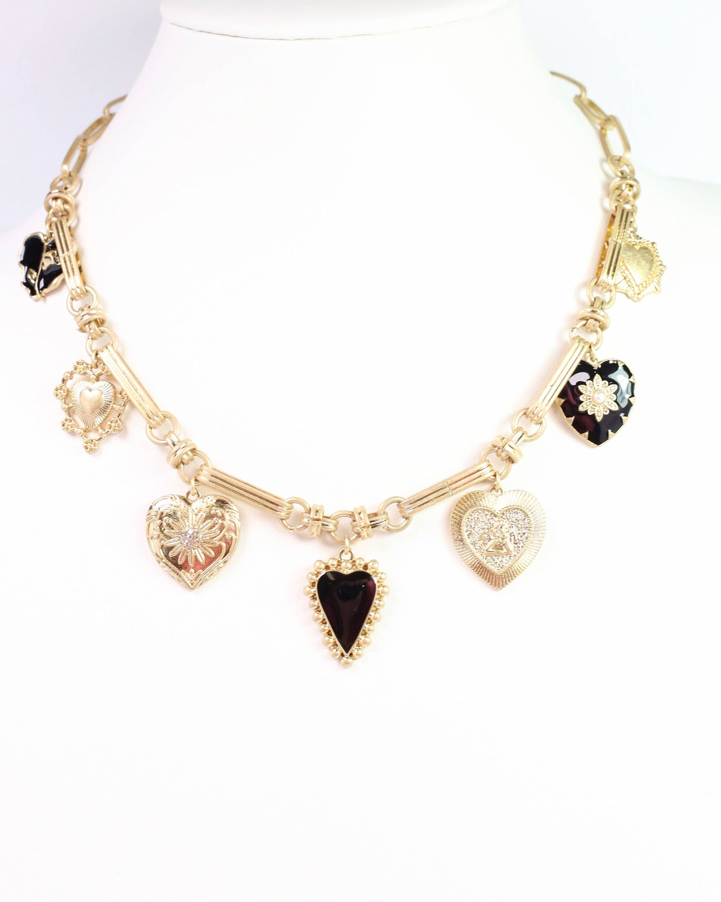 Caroline Hill - Daisy Charm Necklace Worn Gold