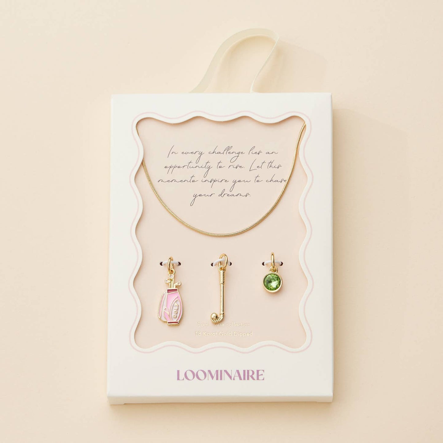 Golf Lover's Gold Charm Necklace