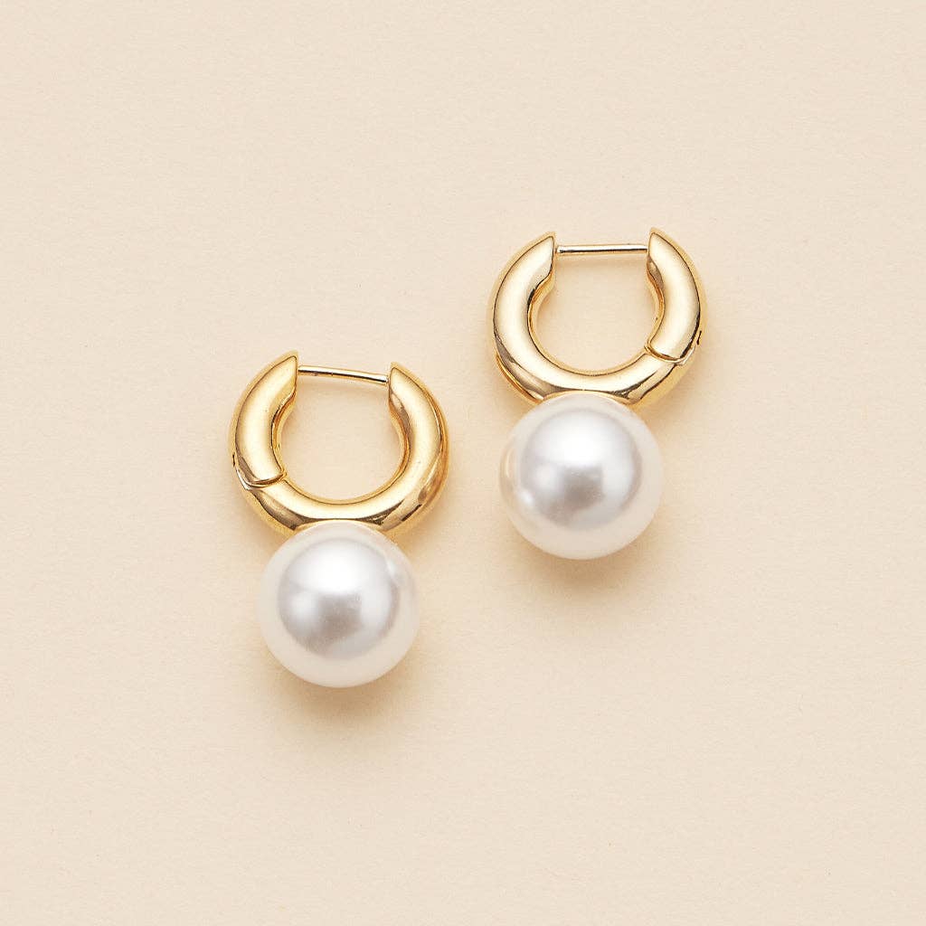 Chunky Pearl Hoop Earrings