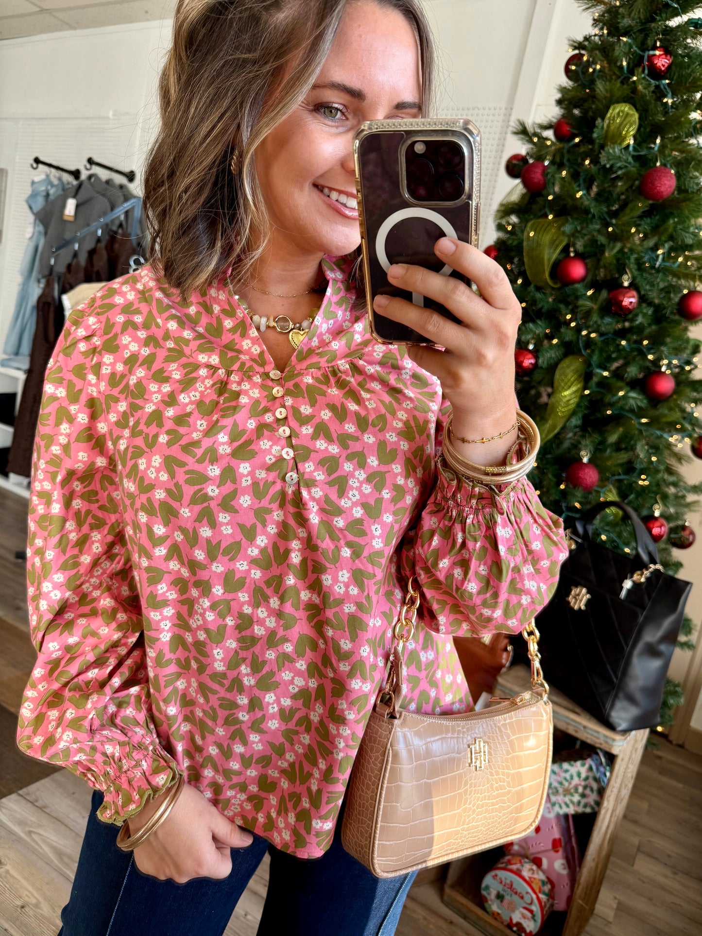 PINK FLORAL LONG SLEEVE