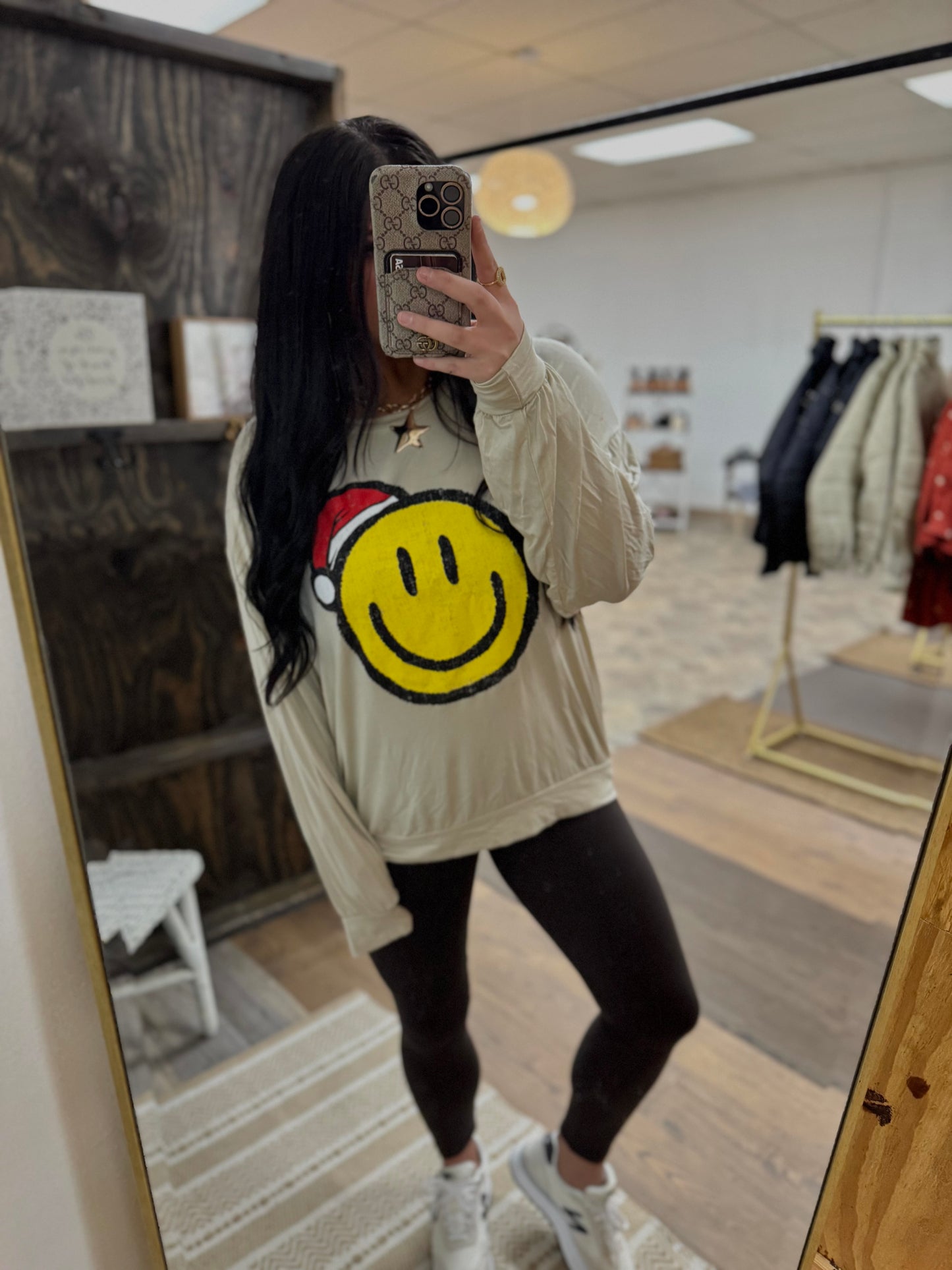 Smiley Santa Sweater Shirt