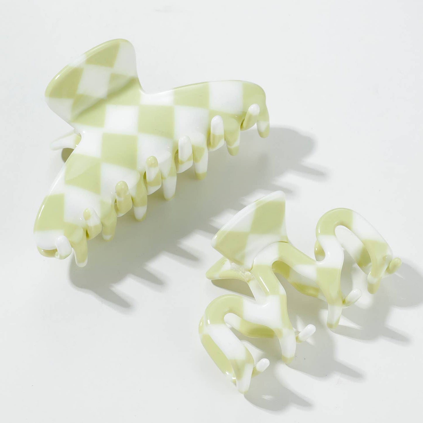 Adorro - Matcha Checkmate | Assorted Small/Medium Claw Clips