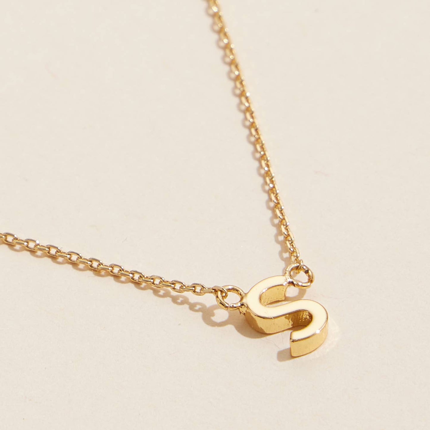 Initial Metal Letter Charm Gold Dip Necklace