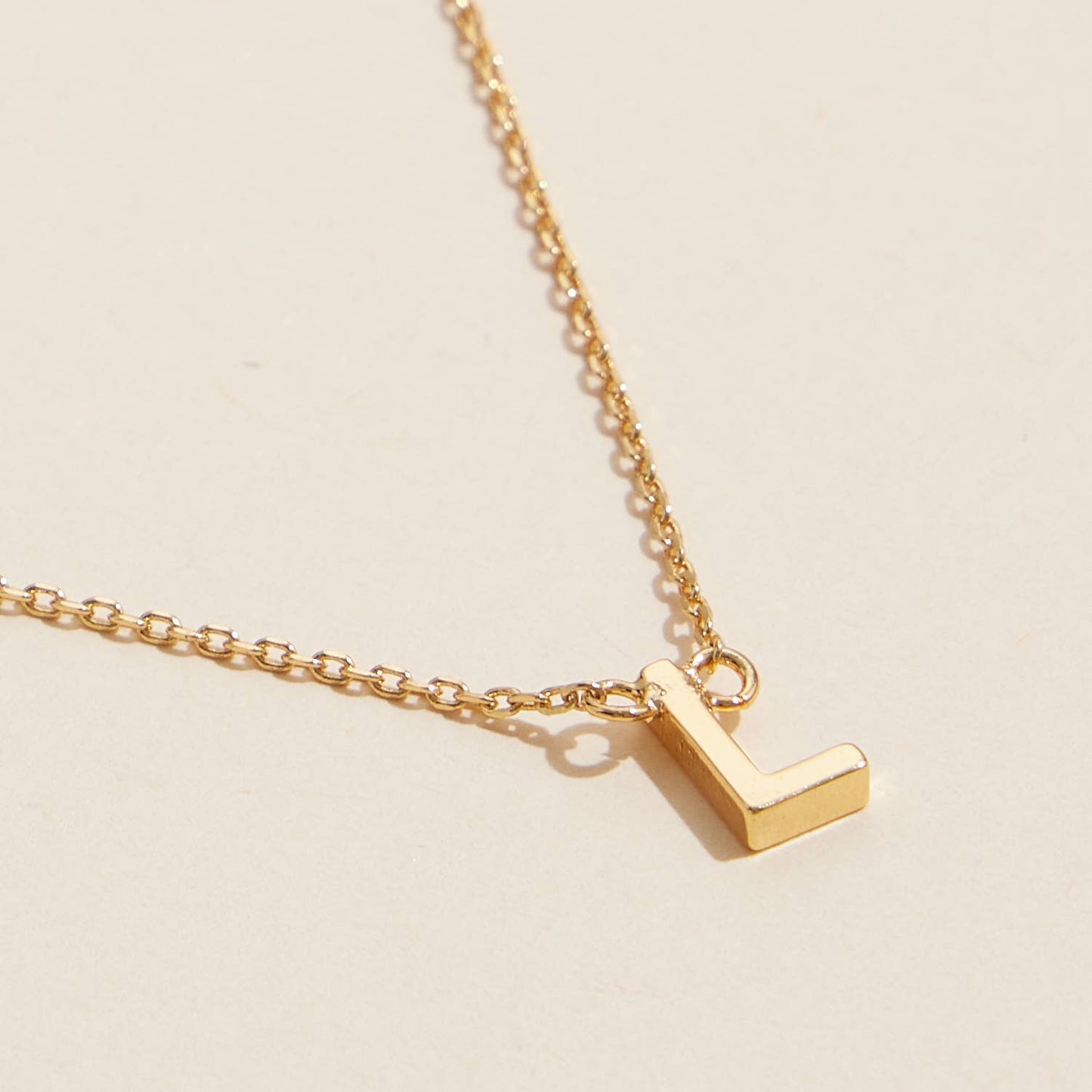 Initial Metal Letter Charm Gold Dip Necklace