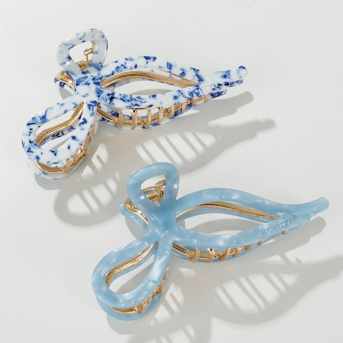 Adorro - Sabrina Coastal | Large Ribbon Metal Bow Claw Clip