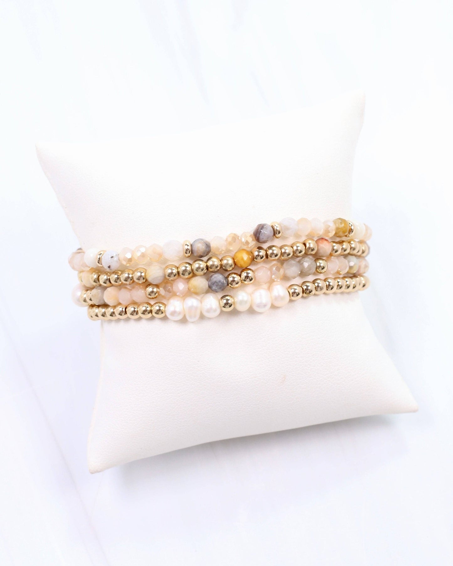 Caroline Hill - Quincy Beaded Bracelet Set Ivory