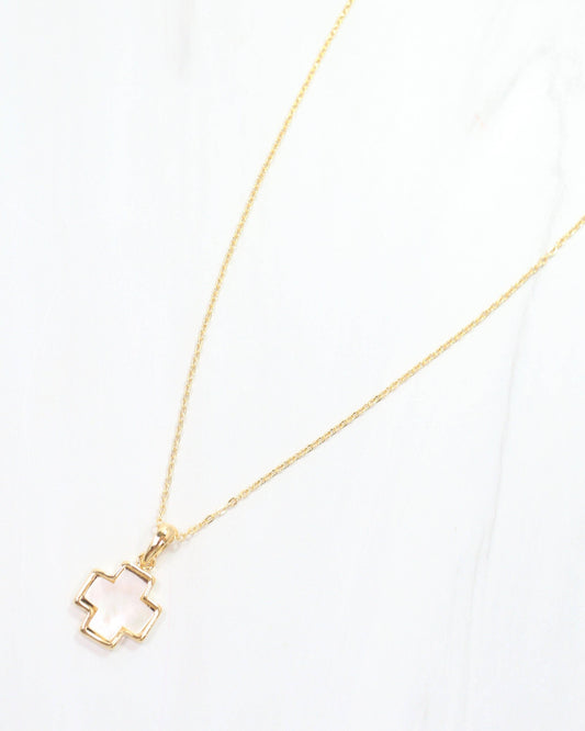 Caroline Hill - Shelby Cross Necklace Gold