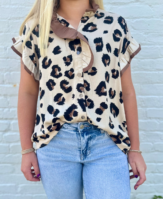 Leopard Ruffles Top