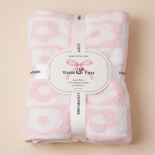 Lilla Haven - Monogram Floral Pattern Reversible Snuggly Micro Fiber Blanket