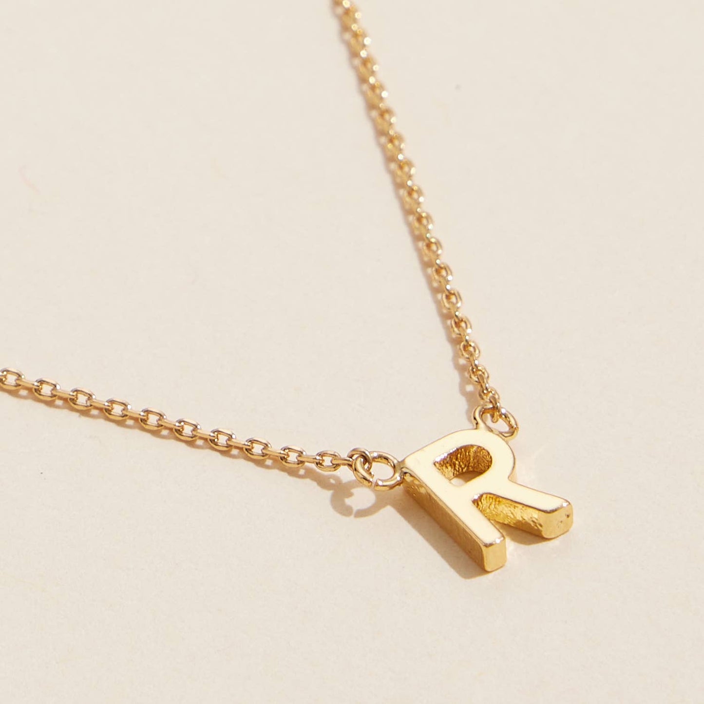 Initial Metal Letter Charm Gold Dip Necklace