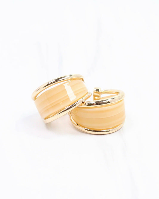 Caroline Hill - Daphne Gold Trimmed Hoop Natural