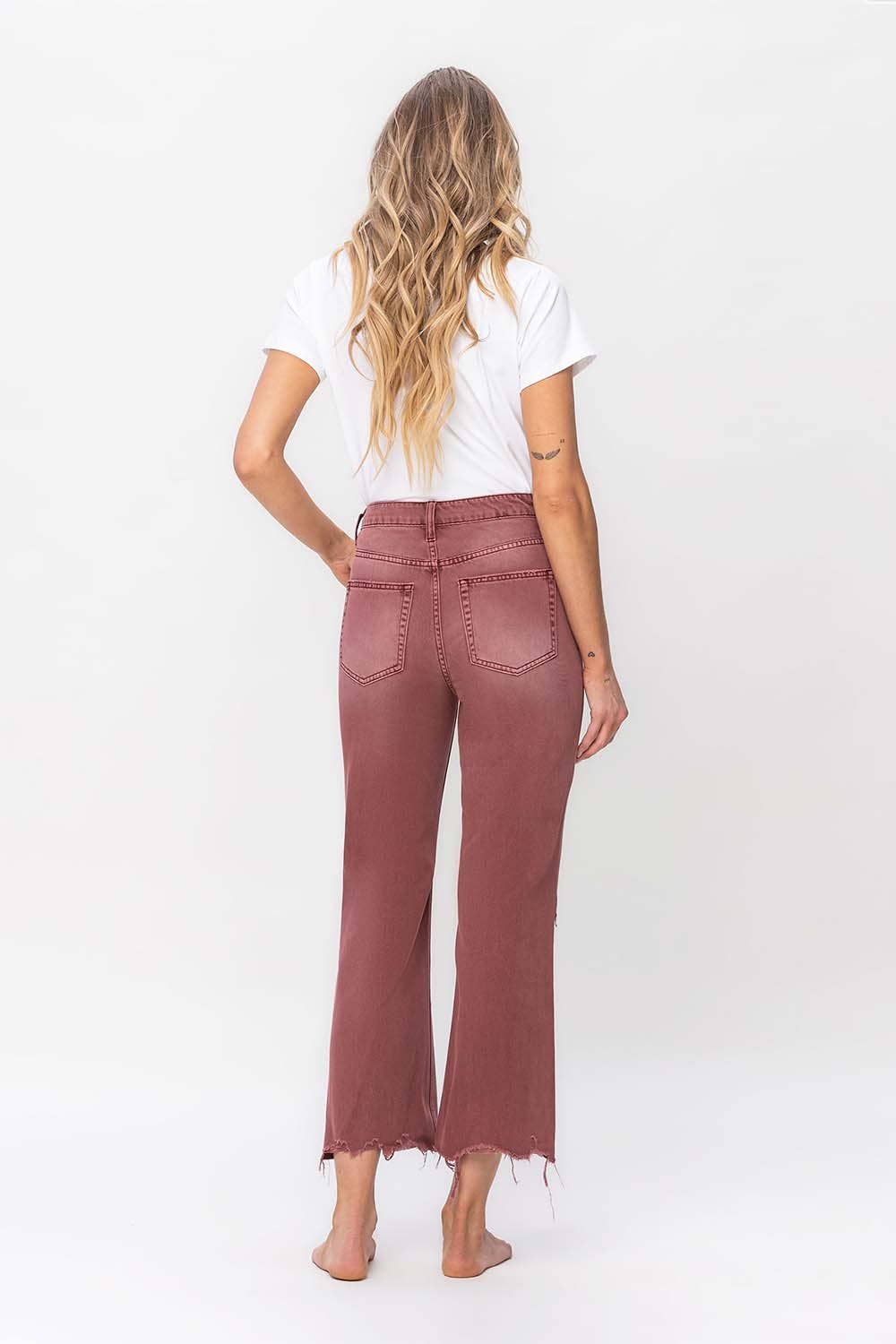 VERVET by Flying Monkey - 90S VINTAGE CROP FLARE JEAN V2736RU: RUSSET BROWN / 31