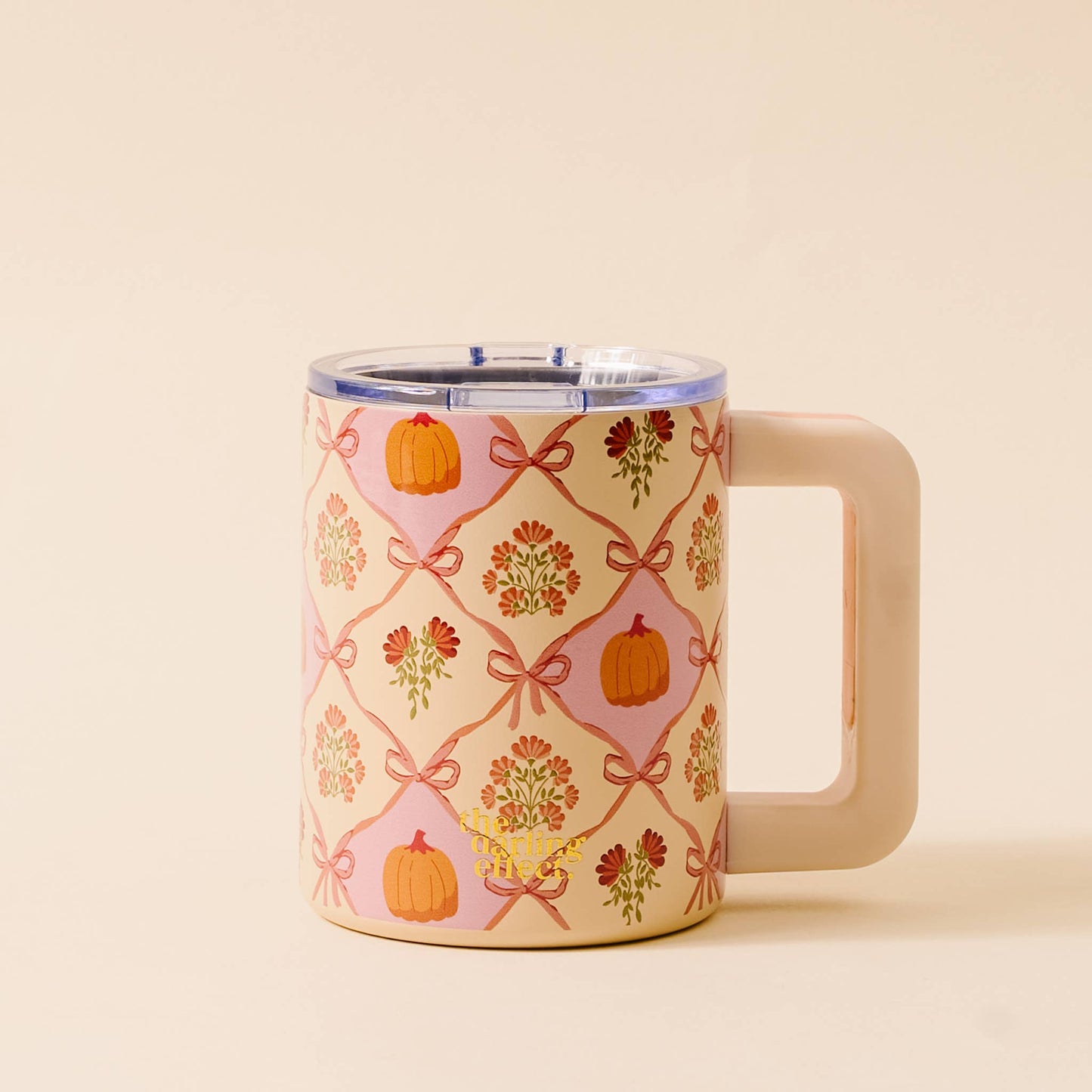 The Darling Effect - 14 oz Insulated Mug-Patchwork Pumpkins
