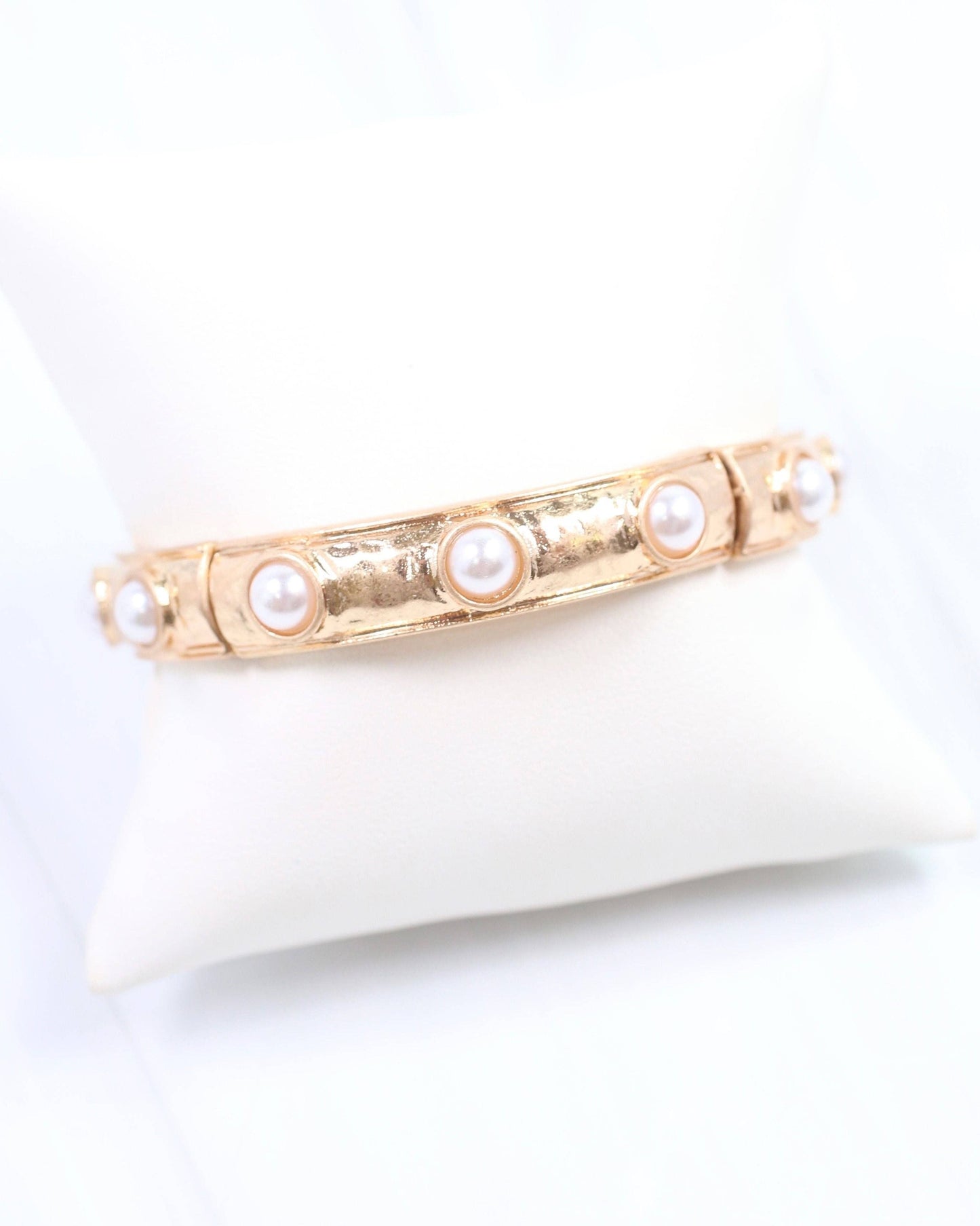 Caroline Hill - McKenna Stone Stretch Bracelet Pearl