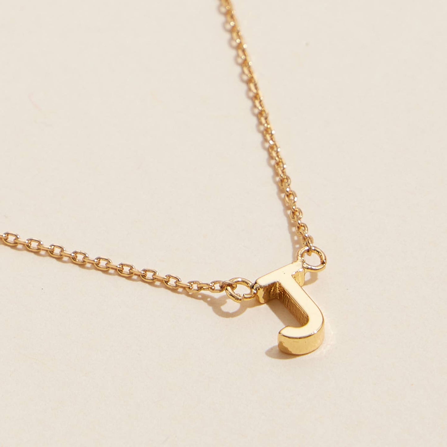 Initial Metal Letter Charm Gold Dip Necklace