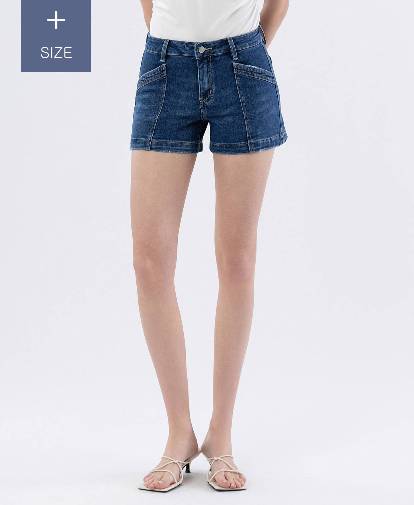 VERVET - PLUS SIZE HIGH RISE SHORTS