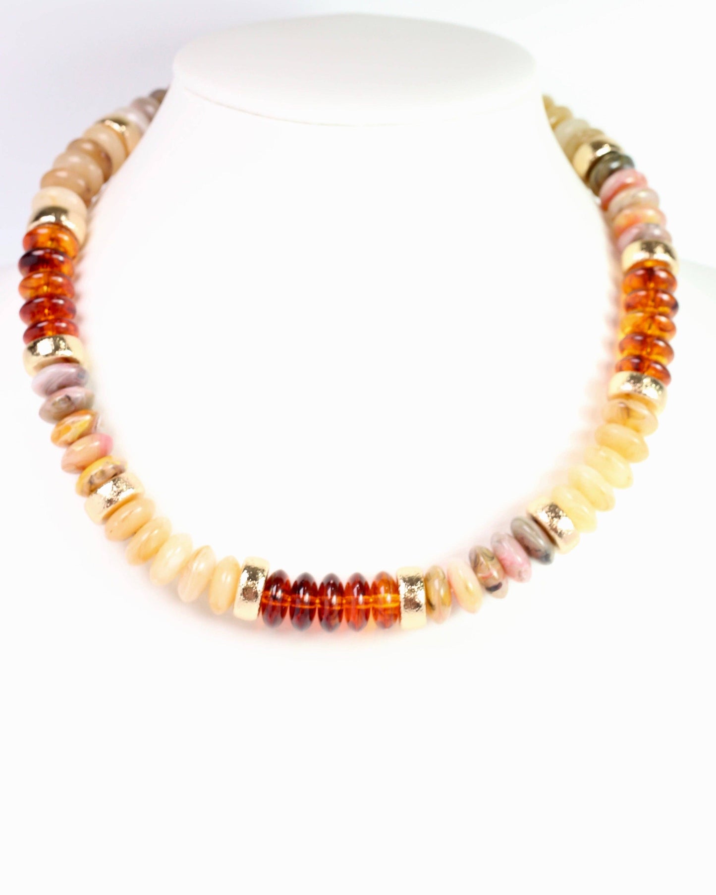 Caroline Hill - Eye Candy Beaded Necklace Tortoise