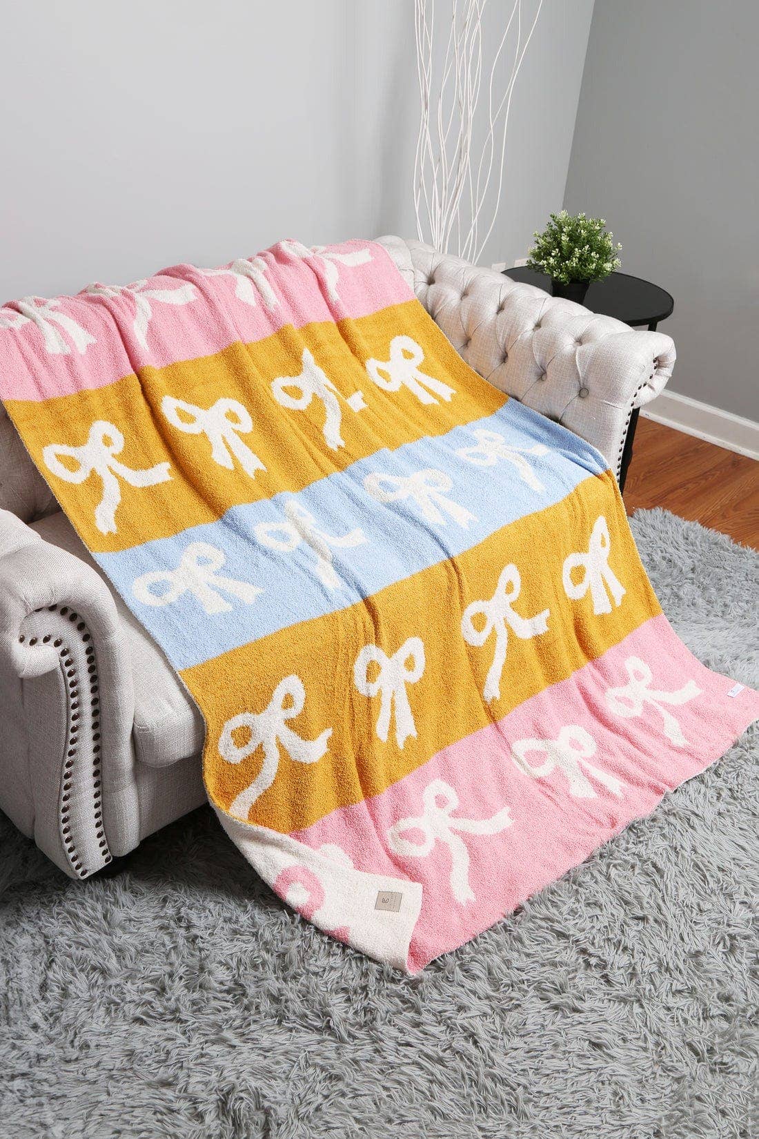 MiMi Wholesale - JCL6046 Super Lux Multi Color Ribbon Blanket