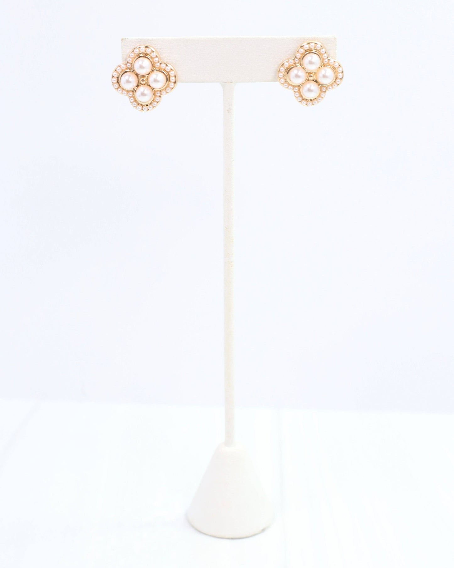 Caroline Hill - Ciebon Clover and Pearl Stud Gold