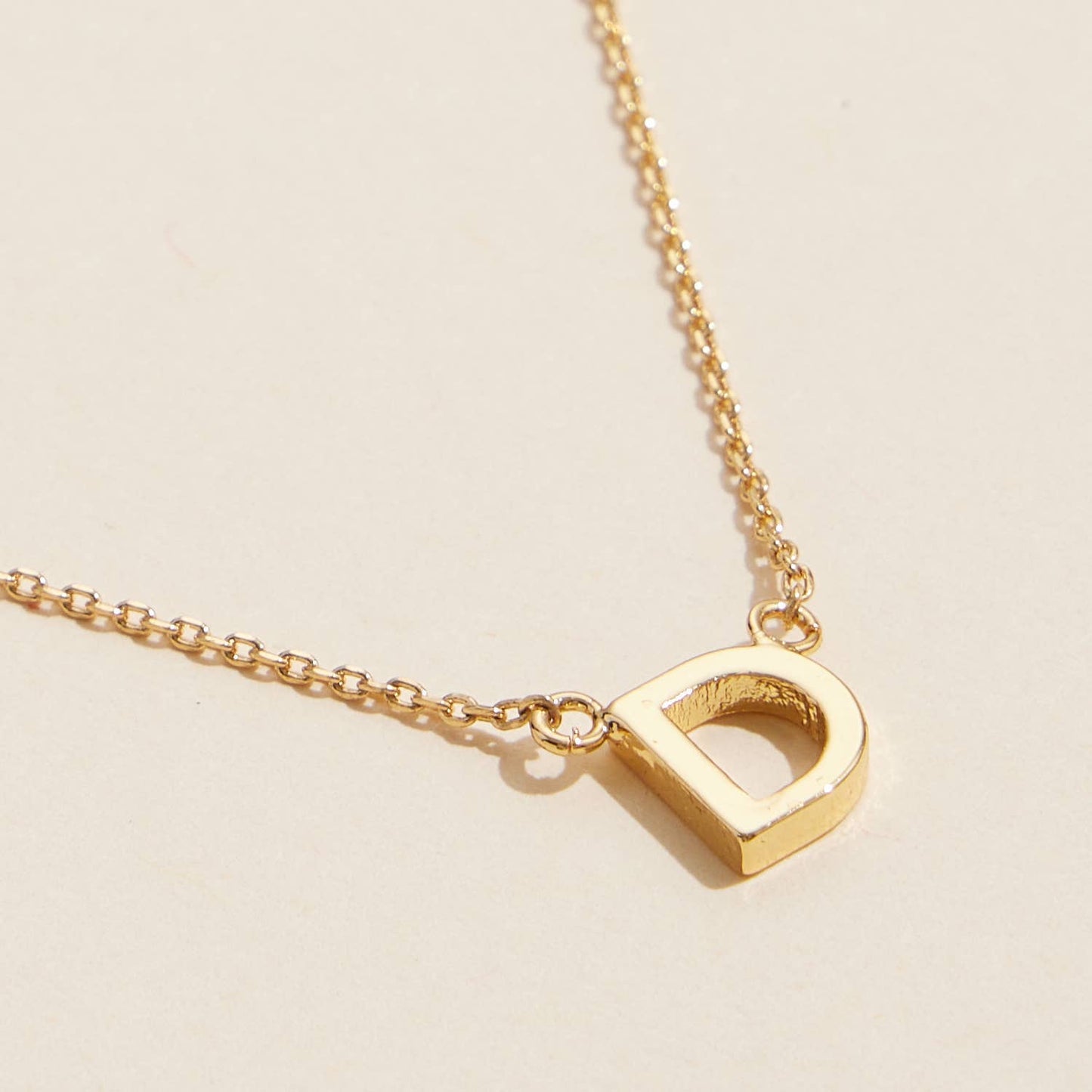 Initial Metal Letter Charm Gold Dip Necklace