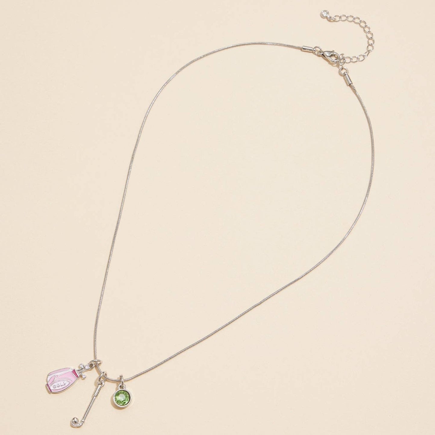 Golf Lover's Gold Charm Necklace