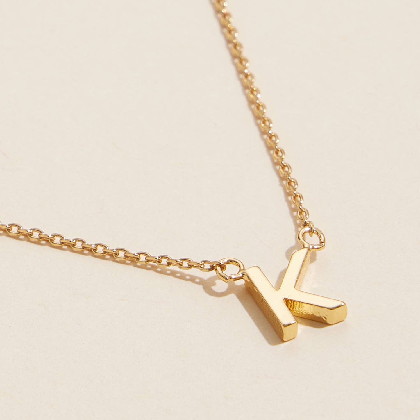 Initial Metal Letter Charm Gold Dip Necklace