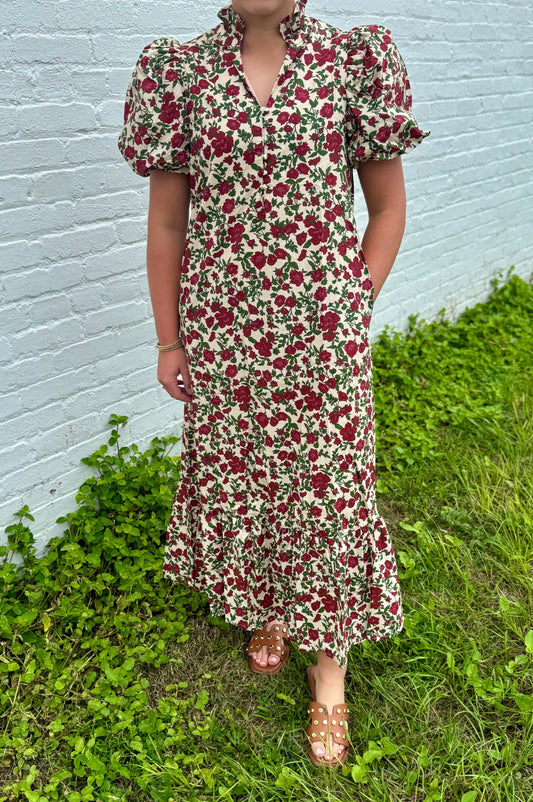 Ecru Floral Midi
