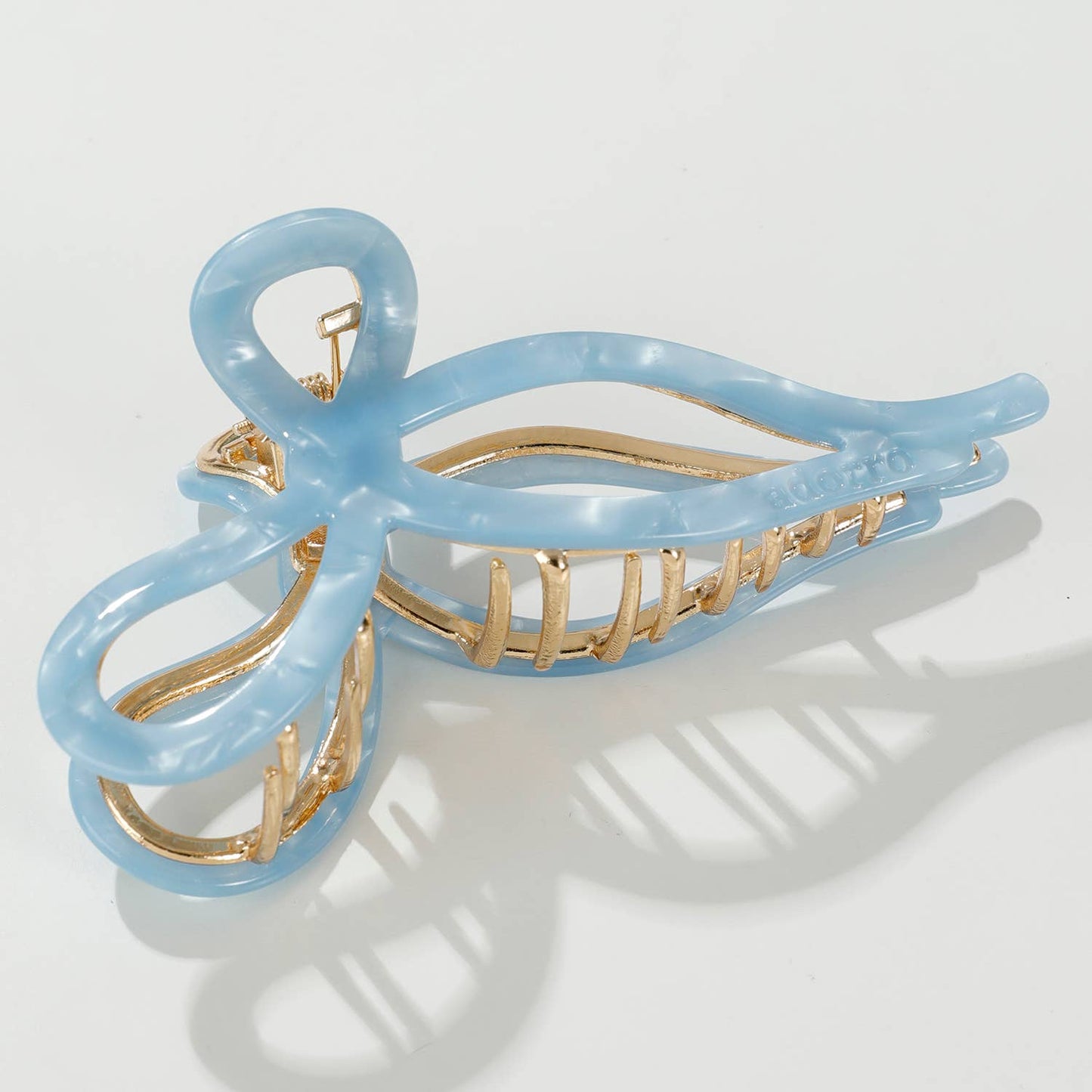 Adorro - Sabrina Coastal | Large Ribbon Metal Bow Claw Clip