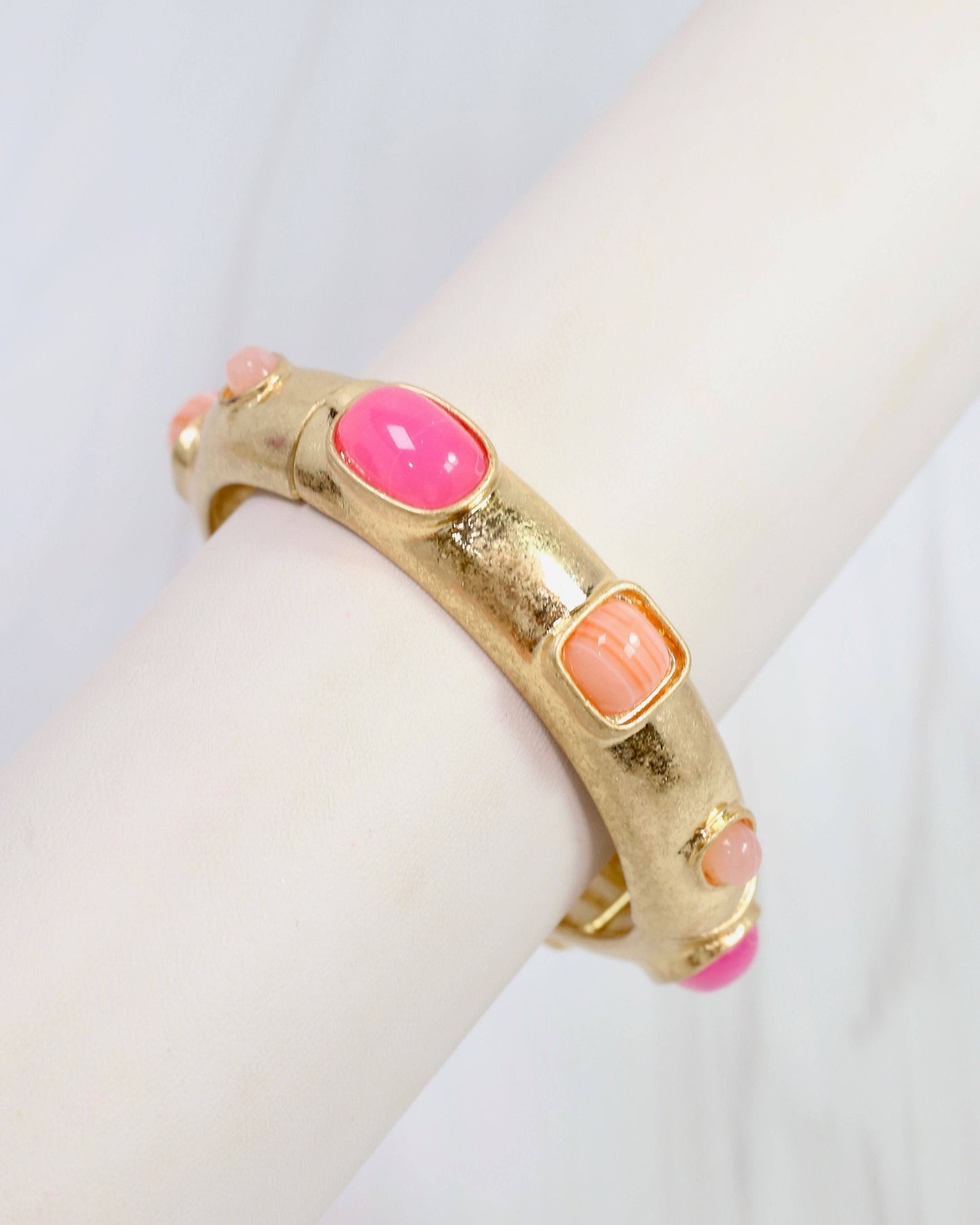 Caroline Hill - Really Regal Stone Stretch Bracelet Pink
