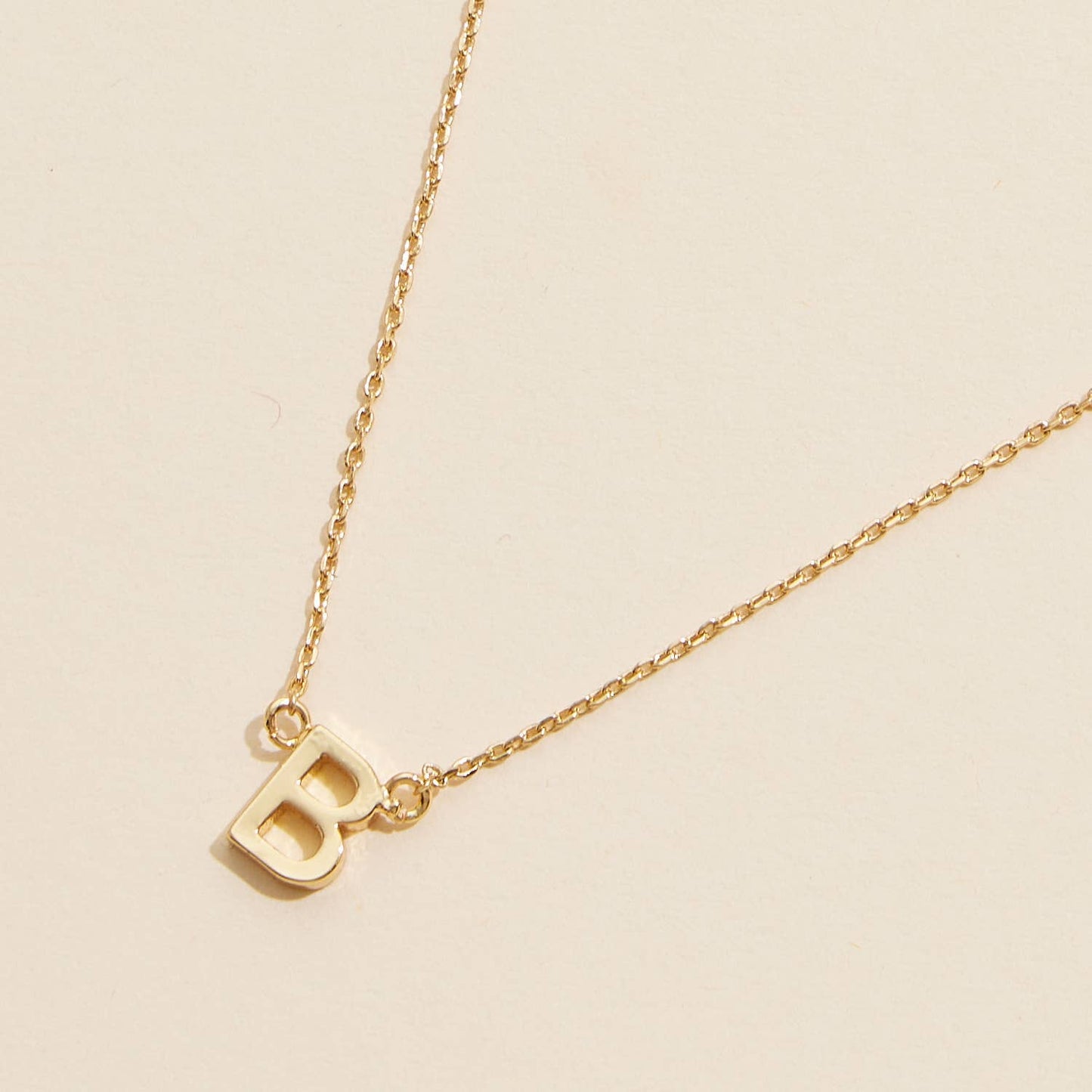 Initial Metal Letter Charm Gold Dip Necklace