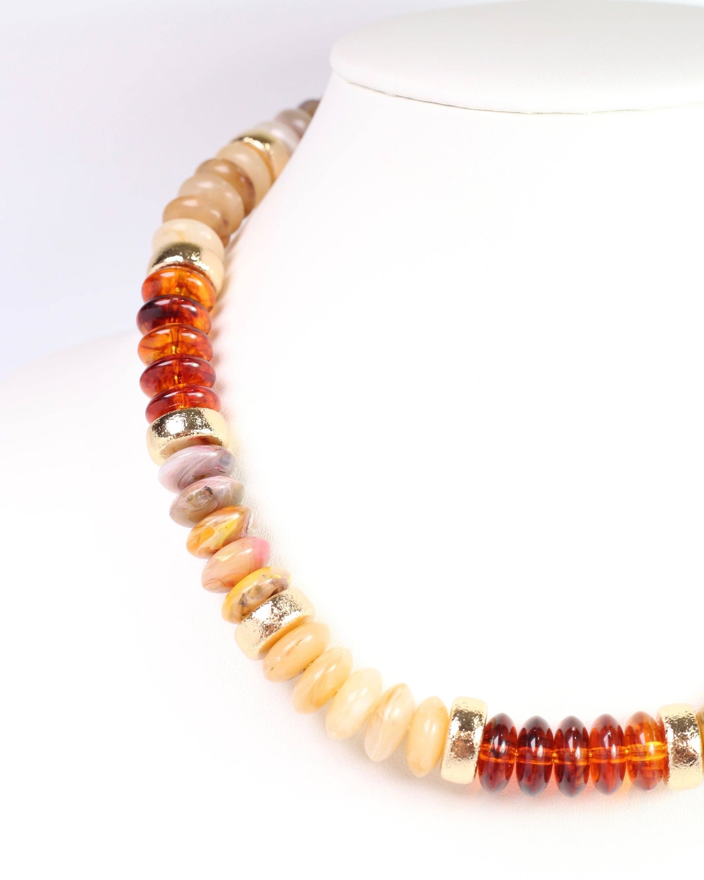 Caroline Hill - Eye Candy Beaded Necklace Tortoise