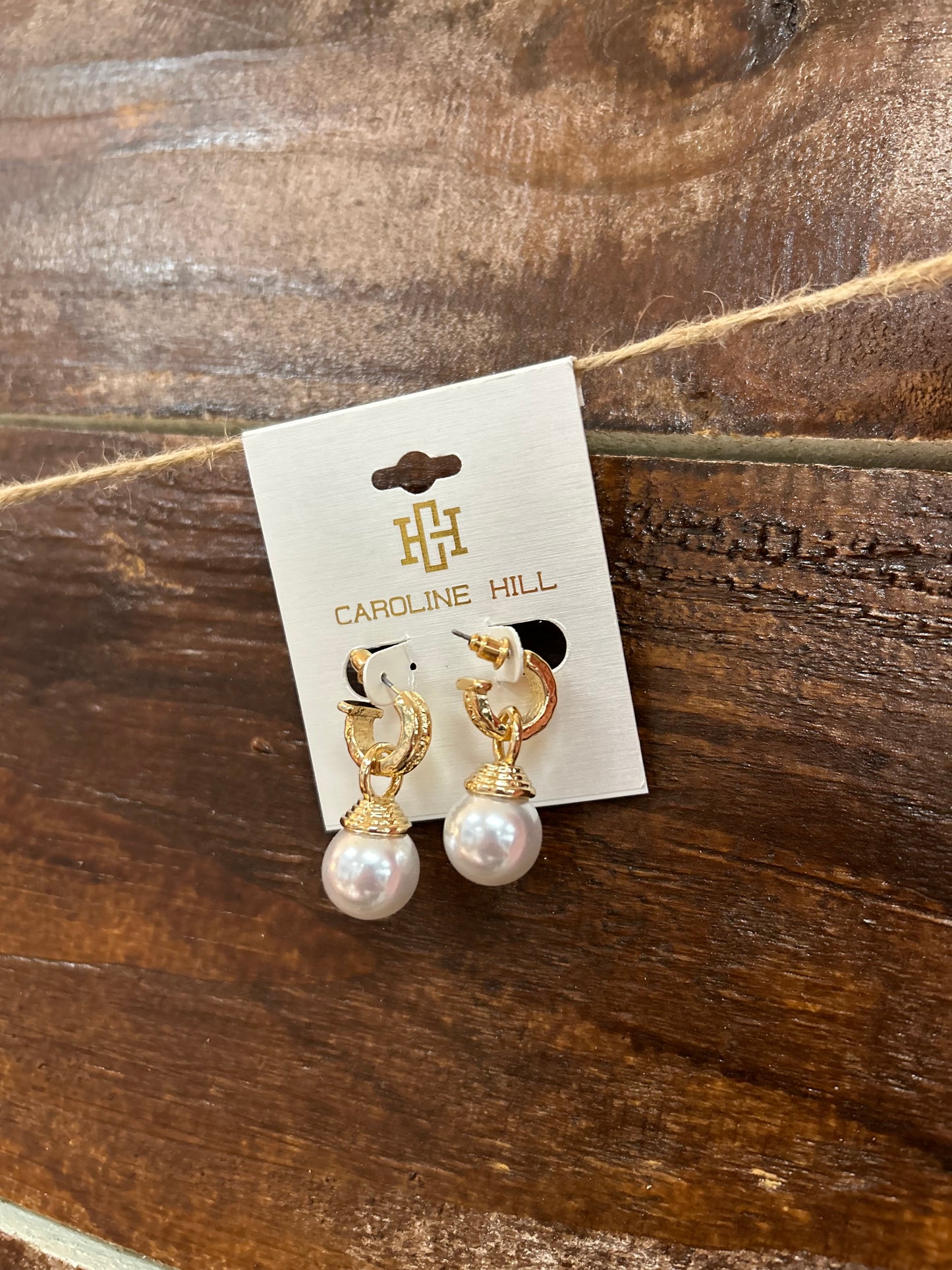Pendleton Pearl Dangle Hoop Earring Gold