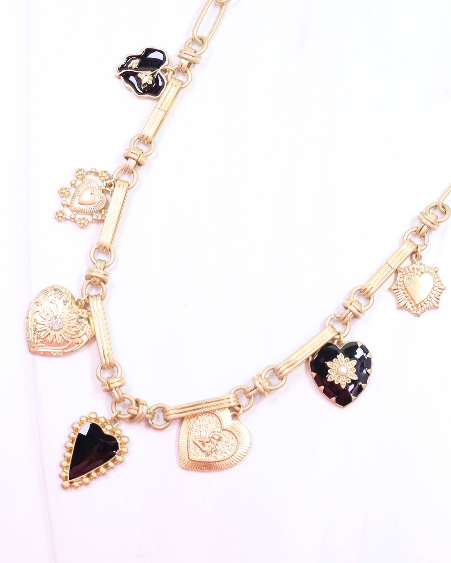 Caroline Hill - Daisy Charm Necklace Worn Gold