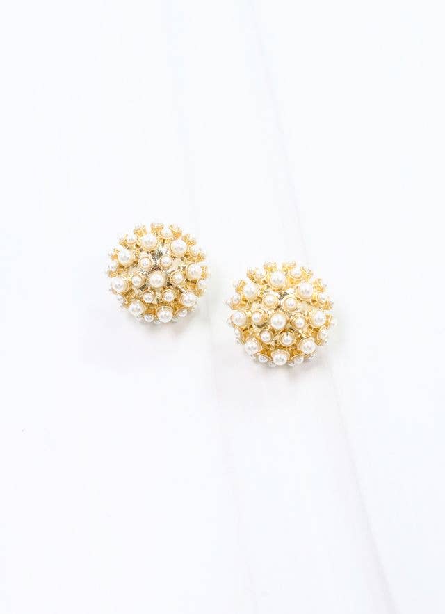 Caroline Hill - Landree Pearl Studded Earring GOLD