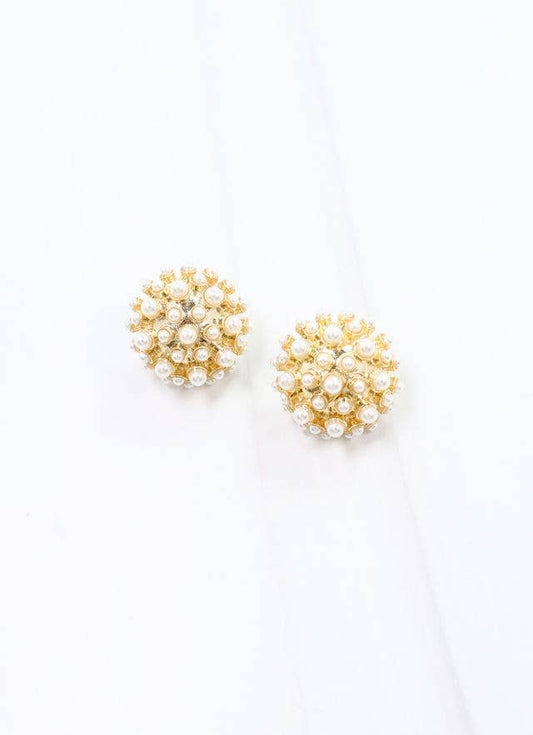 Caroline Hill - Landree Pearl Studded Earring GOLD