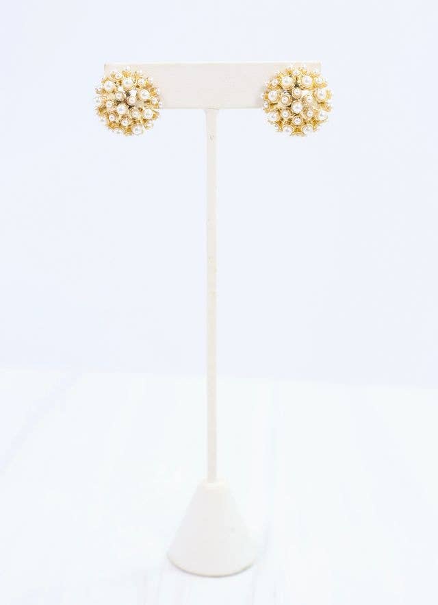 Caroline Hill - Landree Pearl Studded Earring GOLD