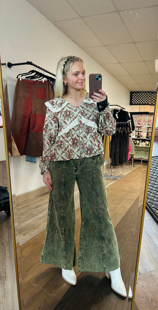 OLIVE CORDUROY PANTS