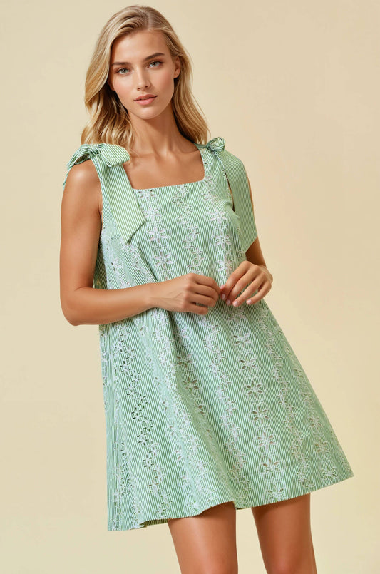 Eyelet Mini Dress
