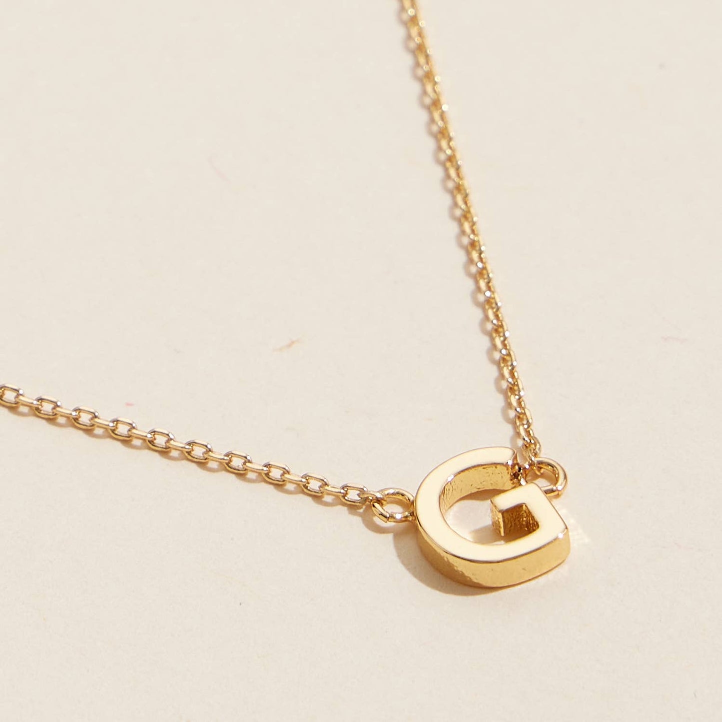 Initial Metal Letter Charm Gold Dip Necklace