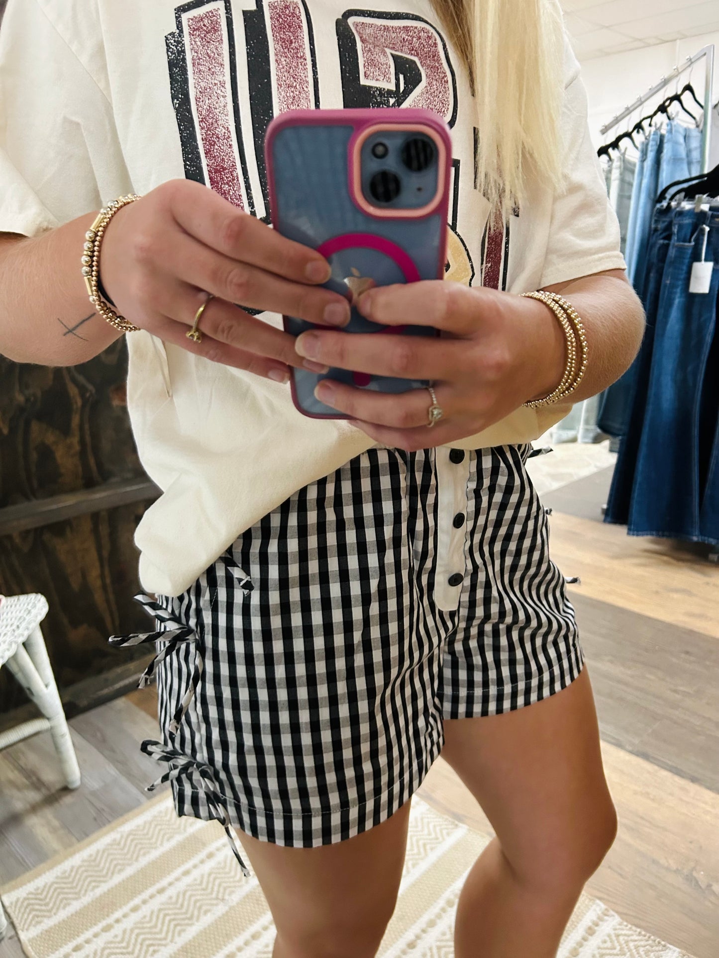 GINGHAM BOXER SHORTS BLACK