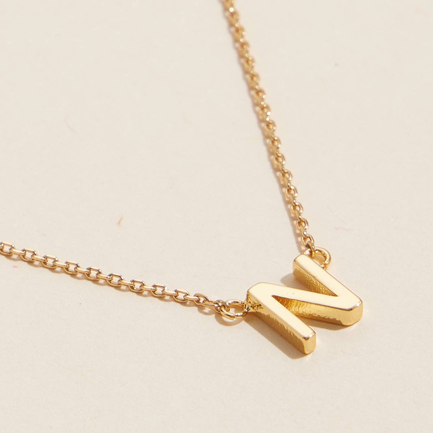 Initial Metal Letter Charm Gold Dip Necklace