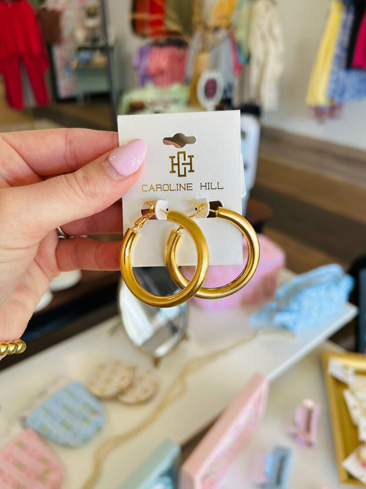 Caroline Hill - Plainfield Tubular Hoop Earring WR Gold