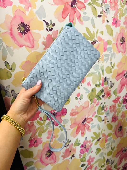 Caroline Hill - Liz Crossbody Bag Woven Blue