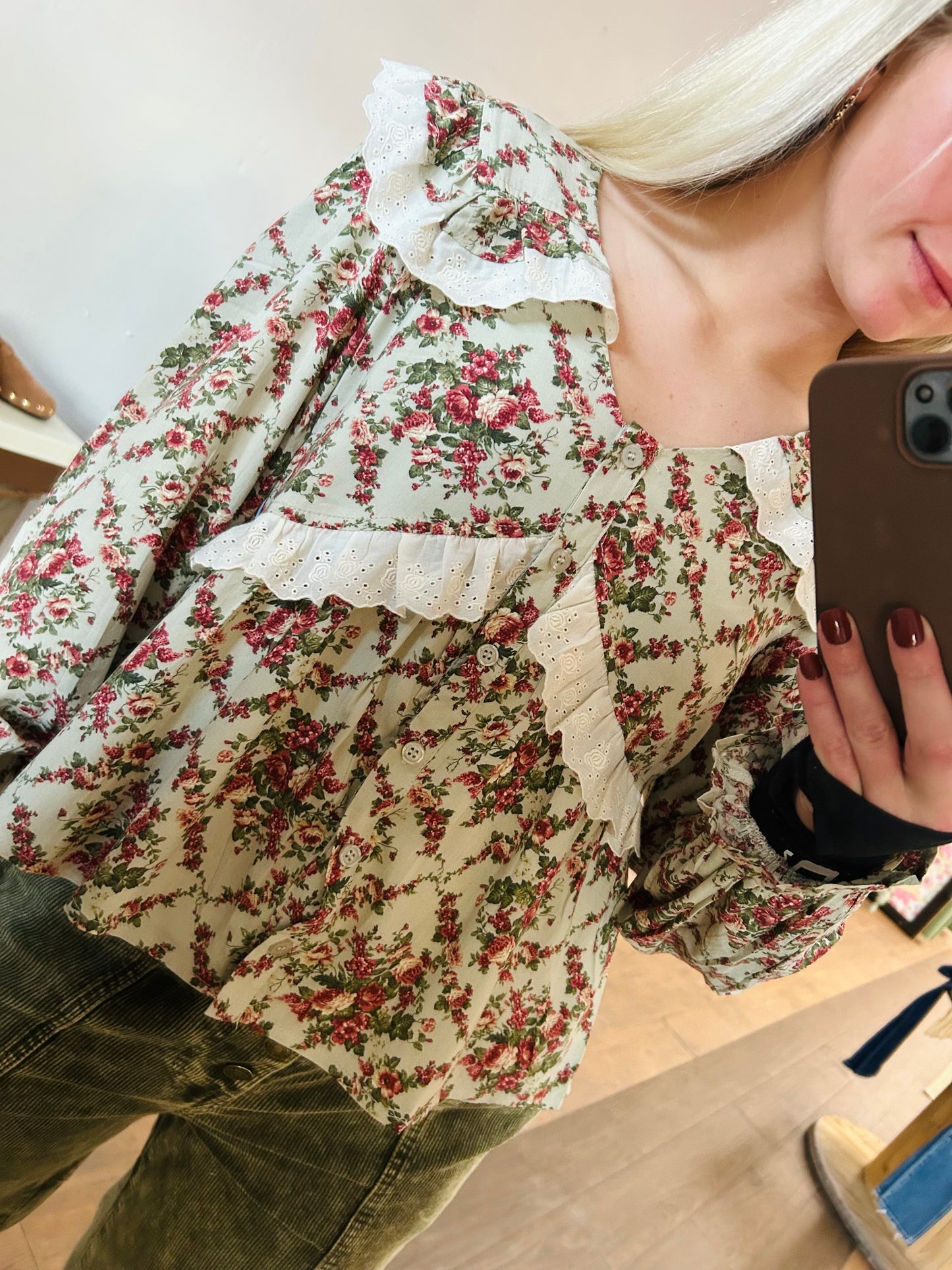 Ruffle Floral Blouse