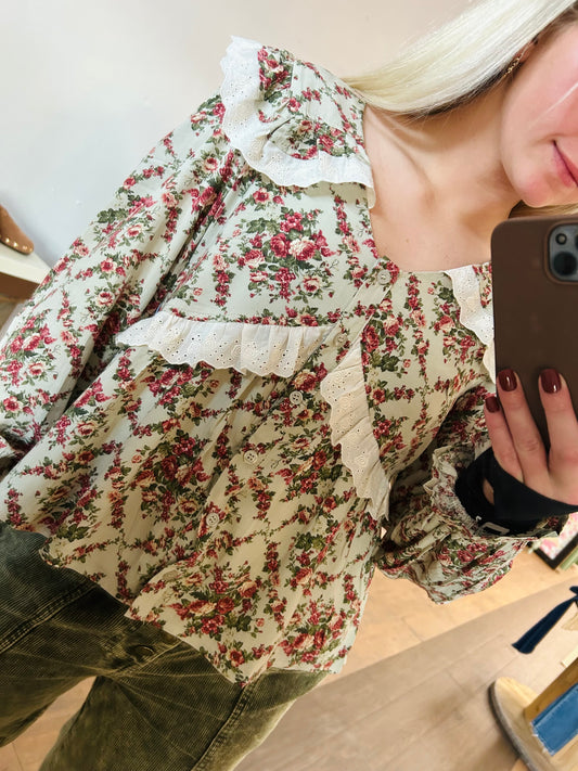 Ruffle Floral Blouse